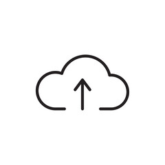 Cloud upload icon Flat art in black and white isolated