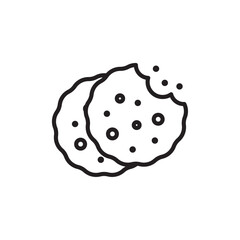 Cookie icon Flat art in black and white isolated