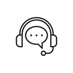 Fototapeta premium Customer service icon Flat art in black and white isolated