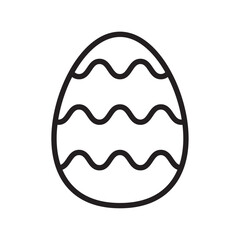 Easter egg icon Flat art in black and white isolated