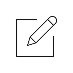 Naklejka premium Edit icon Flat art in black and white isolated