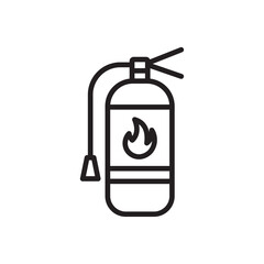 Fire extinguisher icon Flat art in black and white isolated
