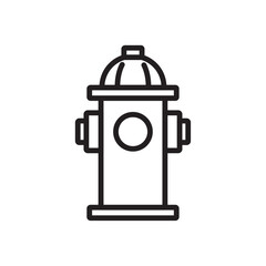 Fire hydrant icon Flat art in black and white isolated