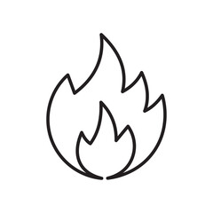 Fire icon Flat art in black and white isolated