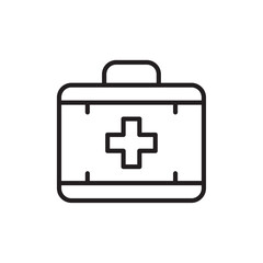 Obraz premium First aid icon Flat art in black and white isolated