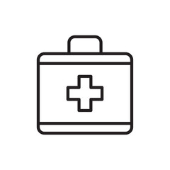 First aid kit icon Flat art in black and white isolated