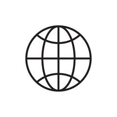 Globe icon Flat art in black and white isolated