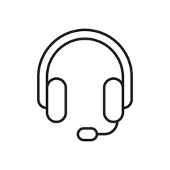 Headset icon Flat art in black and white isolated