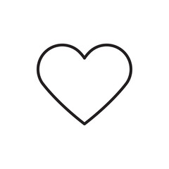 Heart icon Flat art in black and white isolated