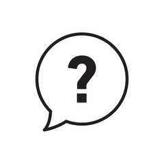 Help icon Flat art in black and white isolated