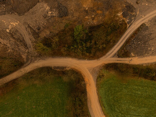 Steinbruch droneview Sand und steine