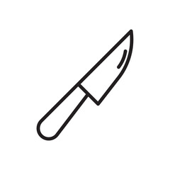 Kitchen knife icon Flat art in black and white isolated