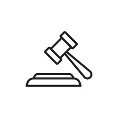 Law icon Flat art in black and white isolated