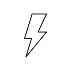 Lightning icon Flat art in black and white isolated