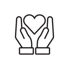 Life insurance icon Flat art in black and white isolated