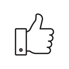 Like icon Flat art in black and white isolated