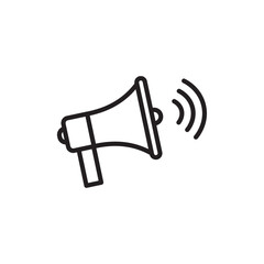 Loud Speaker icon Flat art in black and white isolated