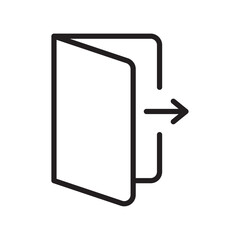 Logout icon Flat art in black and white isolated