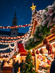 Fototapeta premium christmas tree in the city