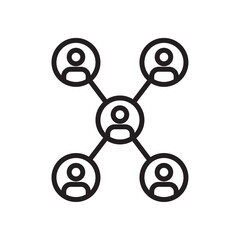 Network icon Flat art in black and white isolated