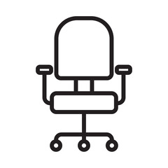 Office chair icon Flat art in black and white isolated