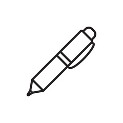 Pen icon Flat art in black and white isolated