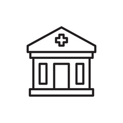 Pharmacy icon Flat art in black and white isolated