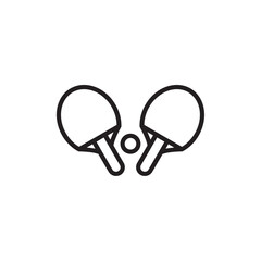 Ping pong icon Flat art in black and white isolated