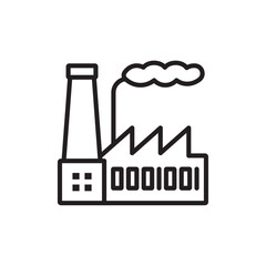 Pollution icon Flat art in black and white isolated