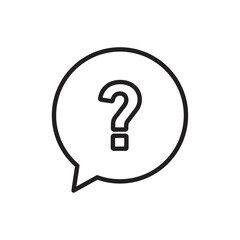 Question mark icon Flat art in black and white isolated