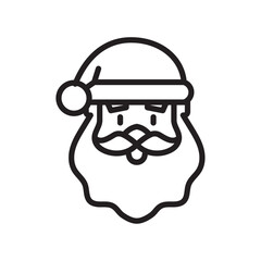 Santa Claus icon Flat art in black and white isolated