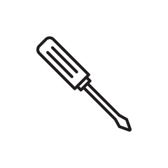 Screwdriver icon Flat art in black and white isolated