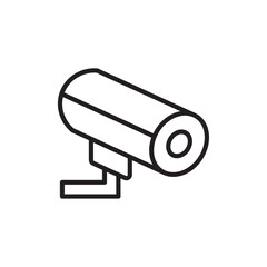 Security camera icon Flat art in black and white isolated