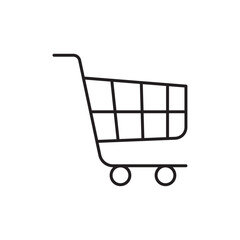 shopping cart icon Flat art in black and white isolated