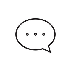 Speech bubble icon Flat art in black and white isolated