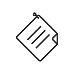 Sticky note icon Flat art in black and white isolated