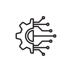 Technology icon Flat art in black and white isolated