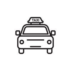 Taxi icon Flat art in black and white isolated