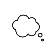 Think bubble icon Flat art in black and white isolated