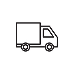 Truck icon Flat art in black and white isolated