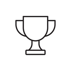 Trophy icon Flat art in black and white isolated