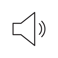 Volume icon Flat art in black and white isolated