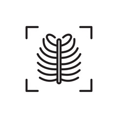 X-ray scan icon Flat art in black and white isolated