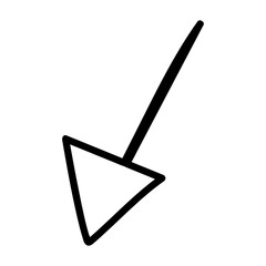 arrow mark pointing down isolated, hand drawn arrow icon