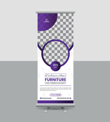 Modern corporate roll up banner design, Banner Layout design with stand, vector template