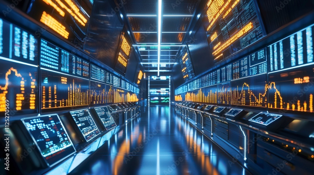 Poster energy stock growth trading dashboard financial market digital data visualization high-tech environm
