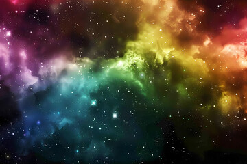 Naklejka premium colorful cosmic wonders in a vivid galaxy background. generative ai