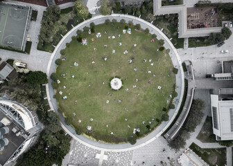 Aerial View, TopDown Photo of Circle Plaza