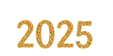 Golden 2025 Number Design for the New Year