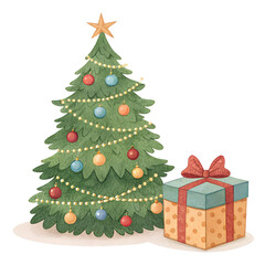 christmas tree and gifts